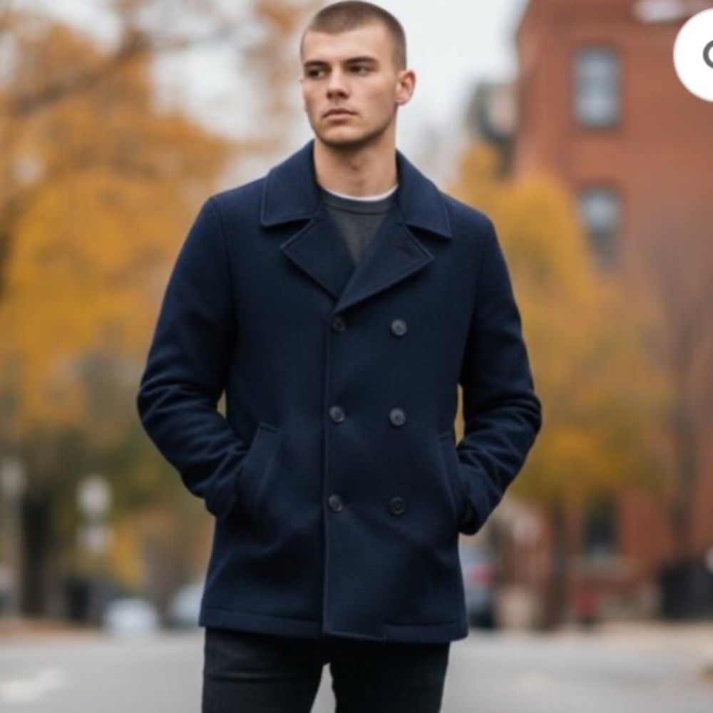 Scotch and Soda Navy Blue Double breasted wool Coat size S